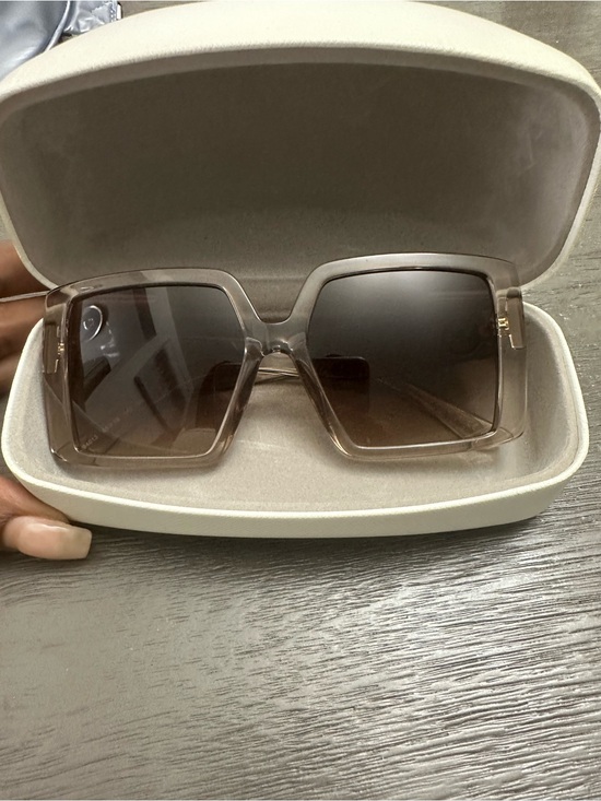 Michael Kors Sintra Oversized Square Sunglasses Clear Beige Gradient main image 5